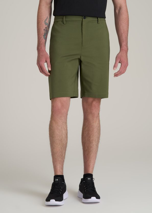 American-Tall-Men-Tech-Chino-Shorts-Bright-Olive-Front